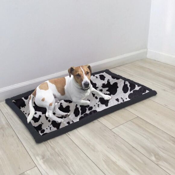 NEW! Southwestern Cow Skin Pattern Soft Pet Blanket Western Cowhide Calf Cattle - Picture 2 of 4